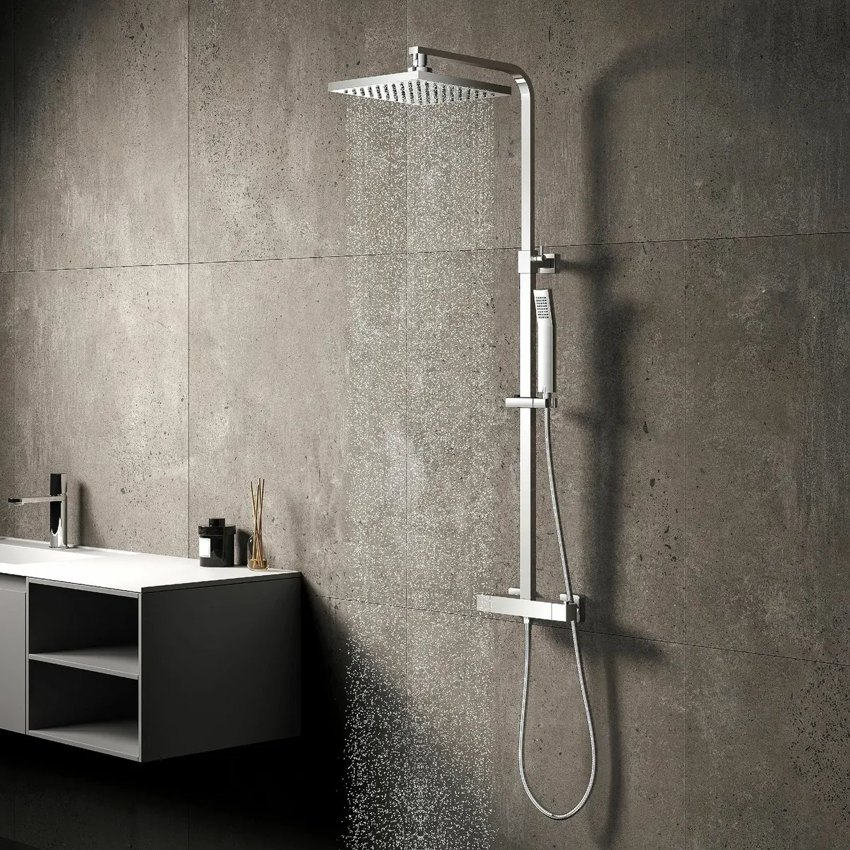 Shower Mixer SetShower System ThermostaticAdjustab - Image 1