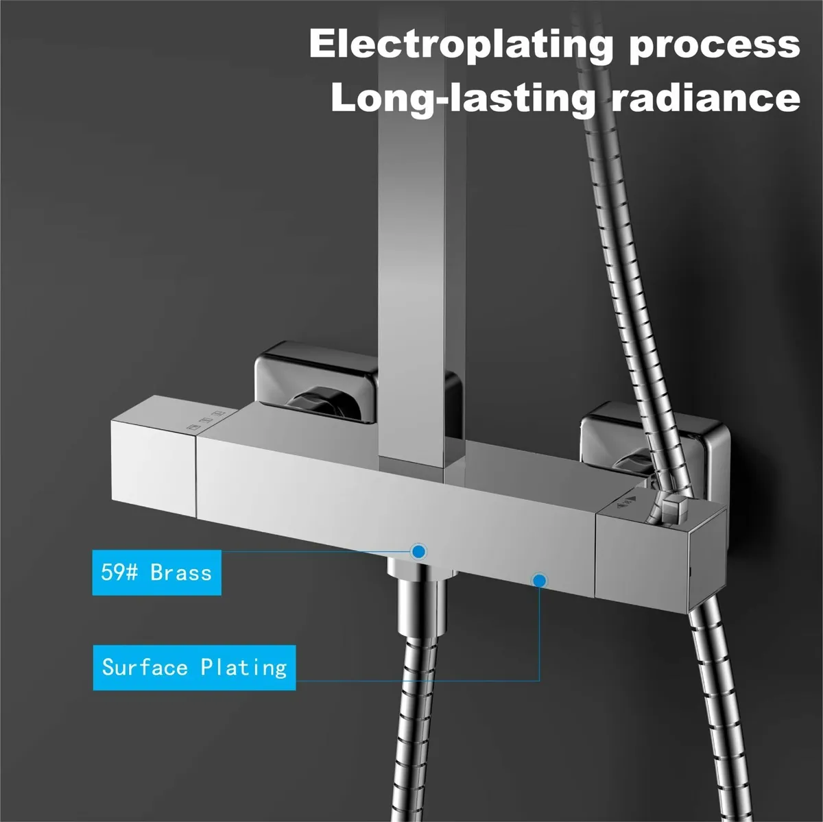 Shower Mixer SetShower System ThermostaticAdjustab - Image 4
