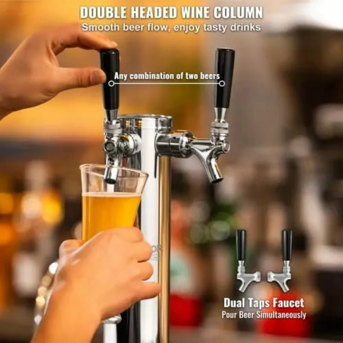Kegerator Tower Kit, Dual Taps Beer Conversion Kit - Image 4