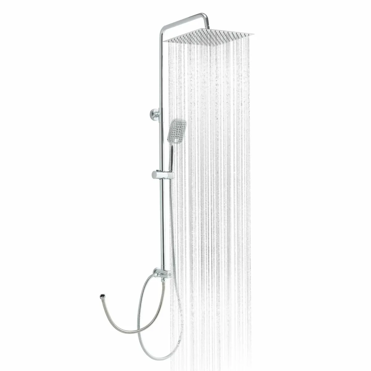 Shower Riser Rail Kit 10(25cm) Square Rainfall Sho - Image 1