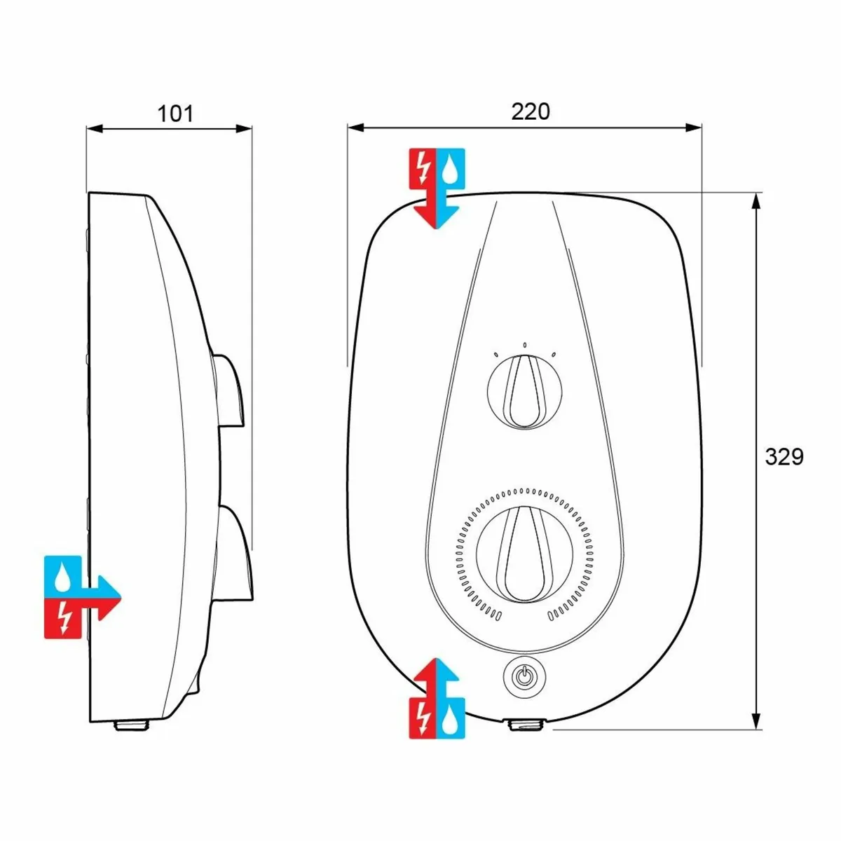 Showers Vie Electric Shower 8.5 kW White/Chrome 1. - Image 3