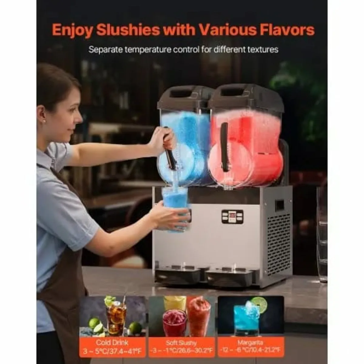 Commercial Slushy Machine, 12Lx2 Double Tank Froze - Image 4