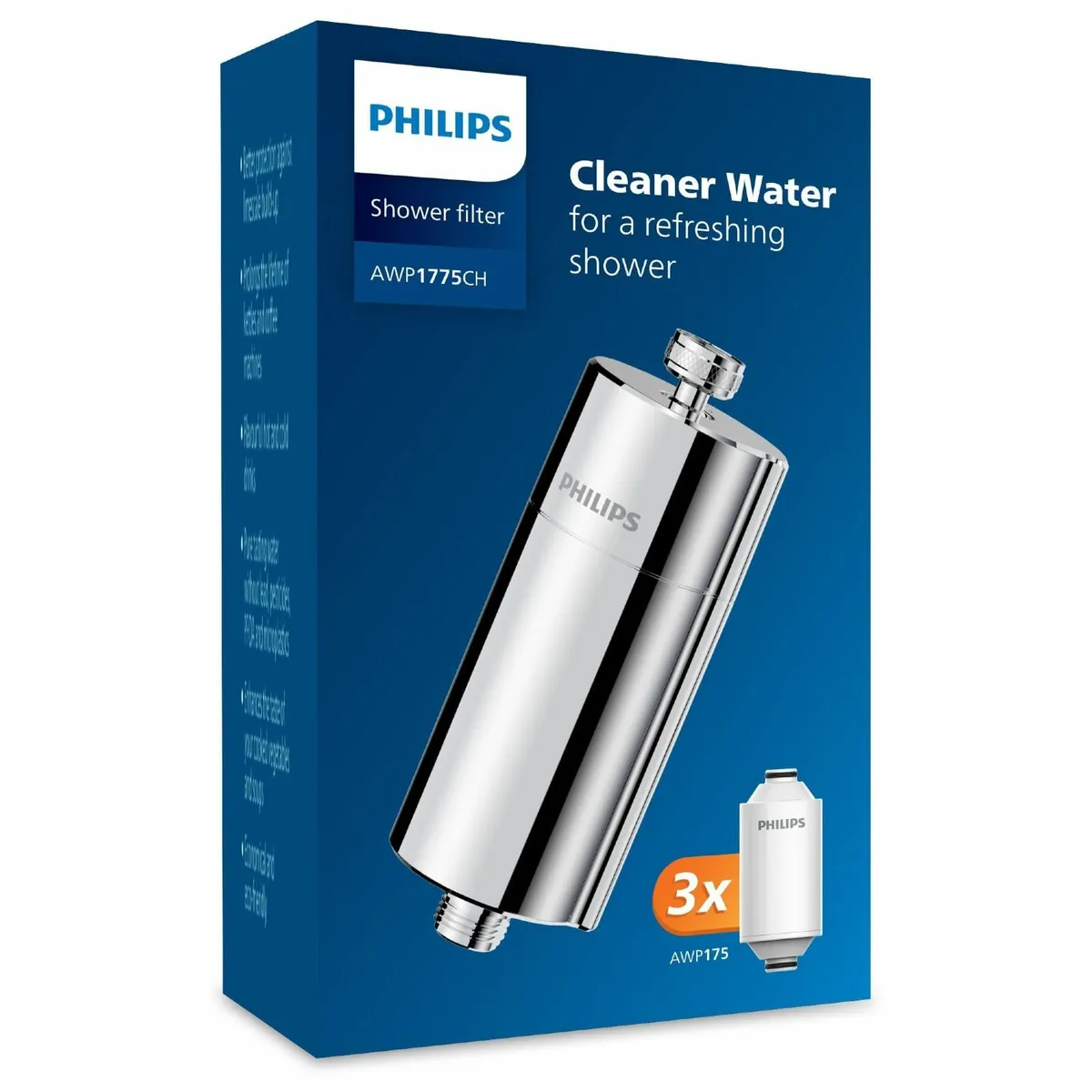 Water in-Line Shower Filter and 3 Replacement cart - Image 1