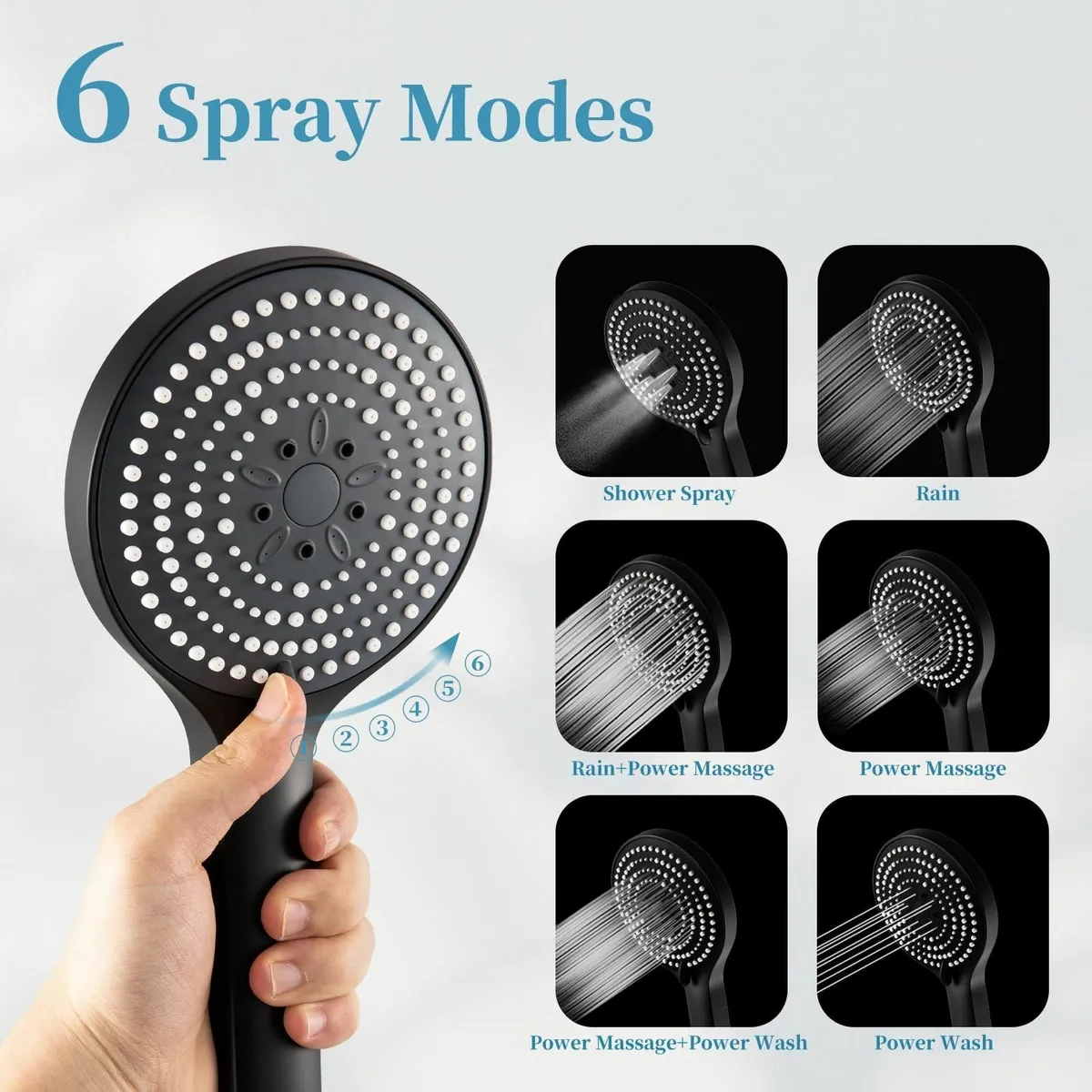 Shower Slide Bar 6 Modes Head Set 1.5m Stainless S - Image 3