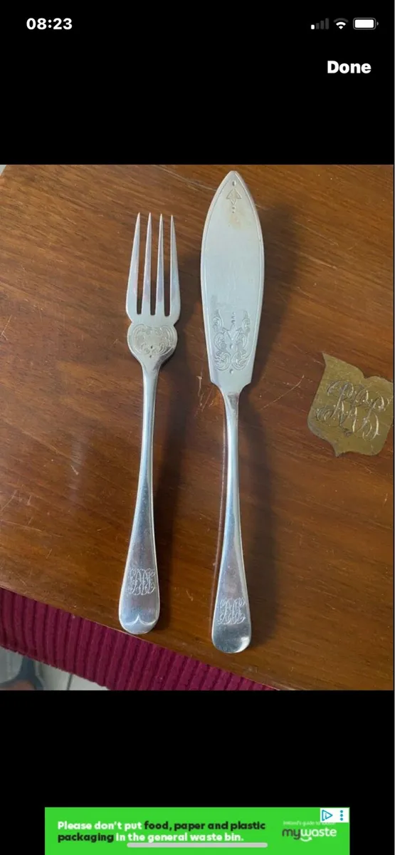 Antique 24 Piece Boxed Fish Set - Image 3