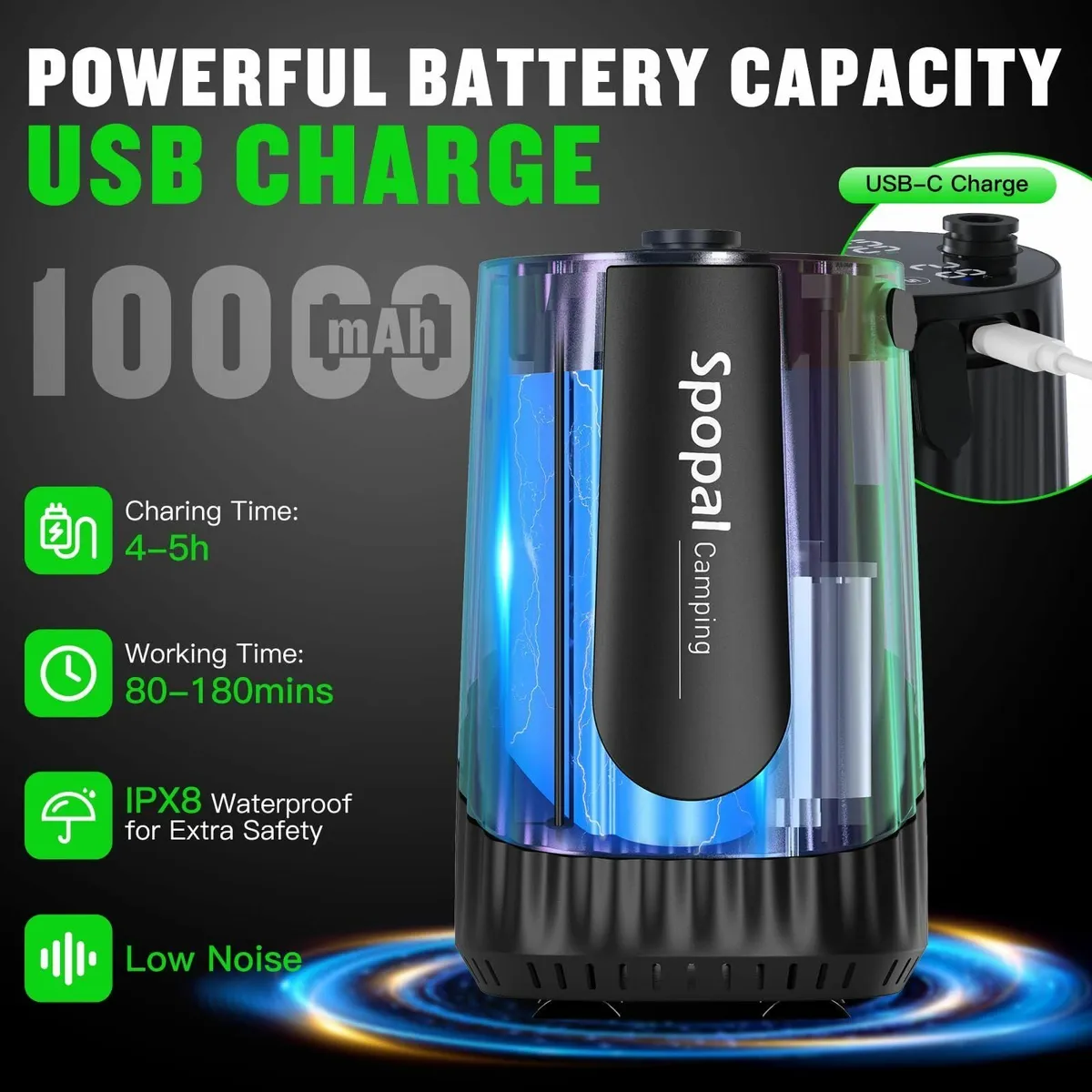 Portable Shower for Camping [10000mAh][LED Display - Image 2