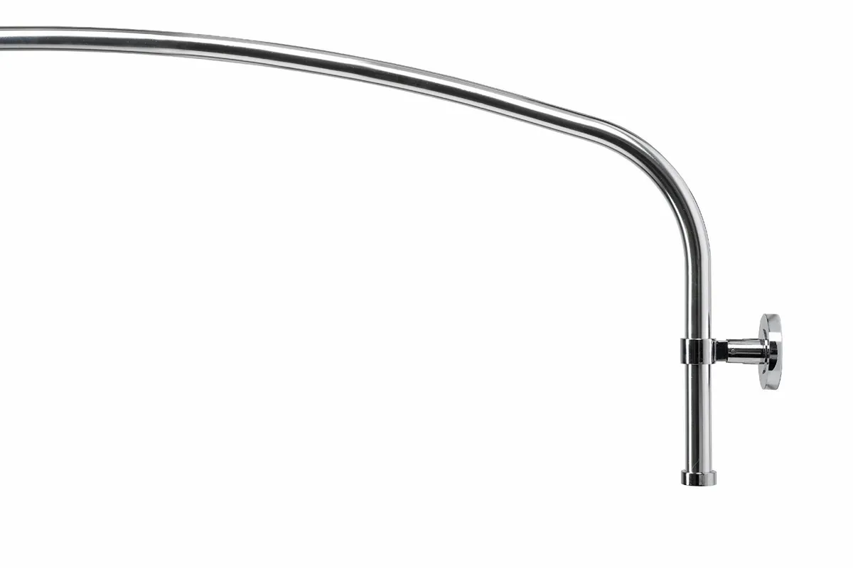 Luxury Chrome Curved Shower Curtain Rod - Modern L - Image 1
