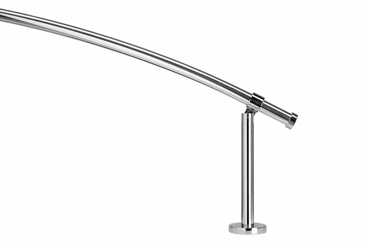Luxury Chrome Curved Shower Curtain Rod - Modern L - Image 3