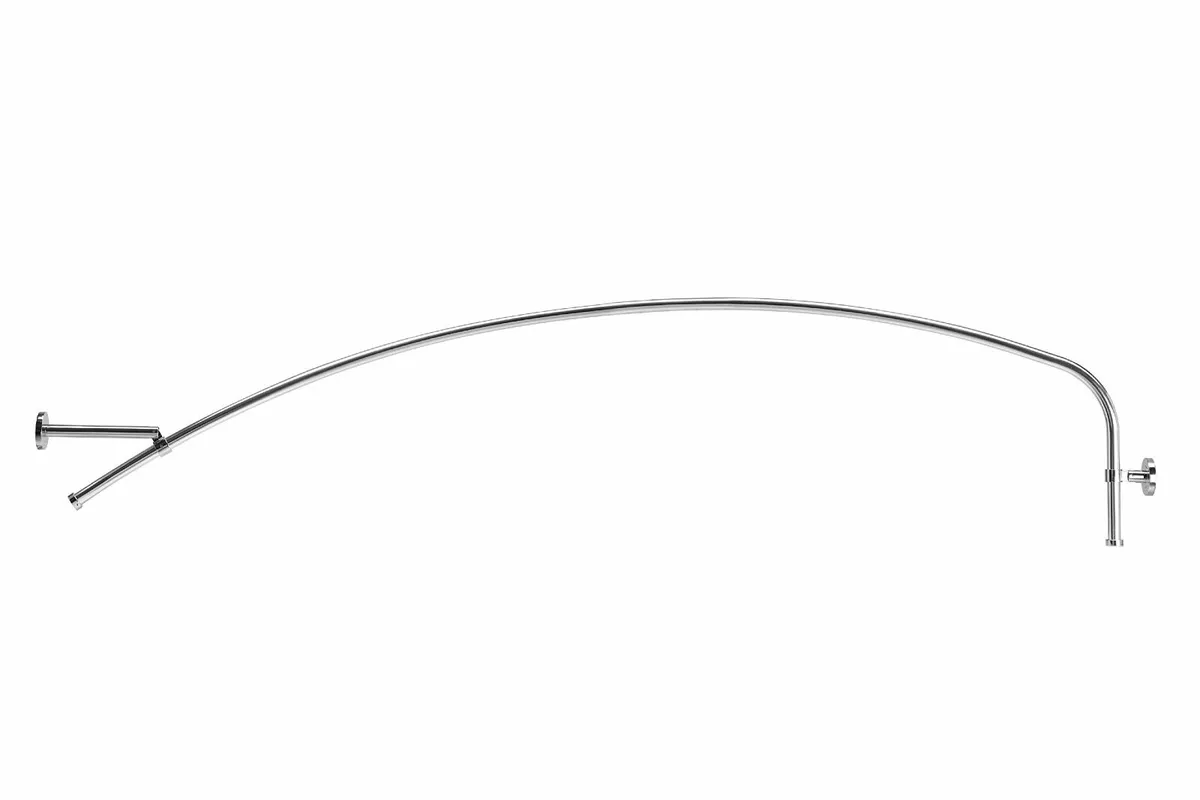 Luxury Chrome Curved Shower Curtain Rod - Modern L - Image 4