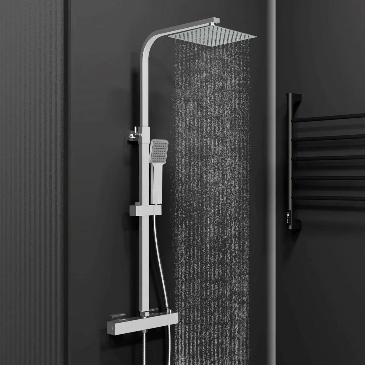 Thermostatic Shower Mixer Set | Dual Rainfall Head - Image 1