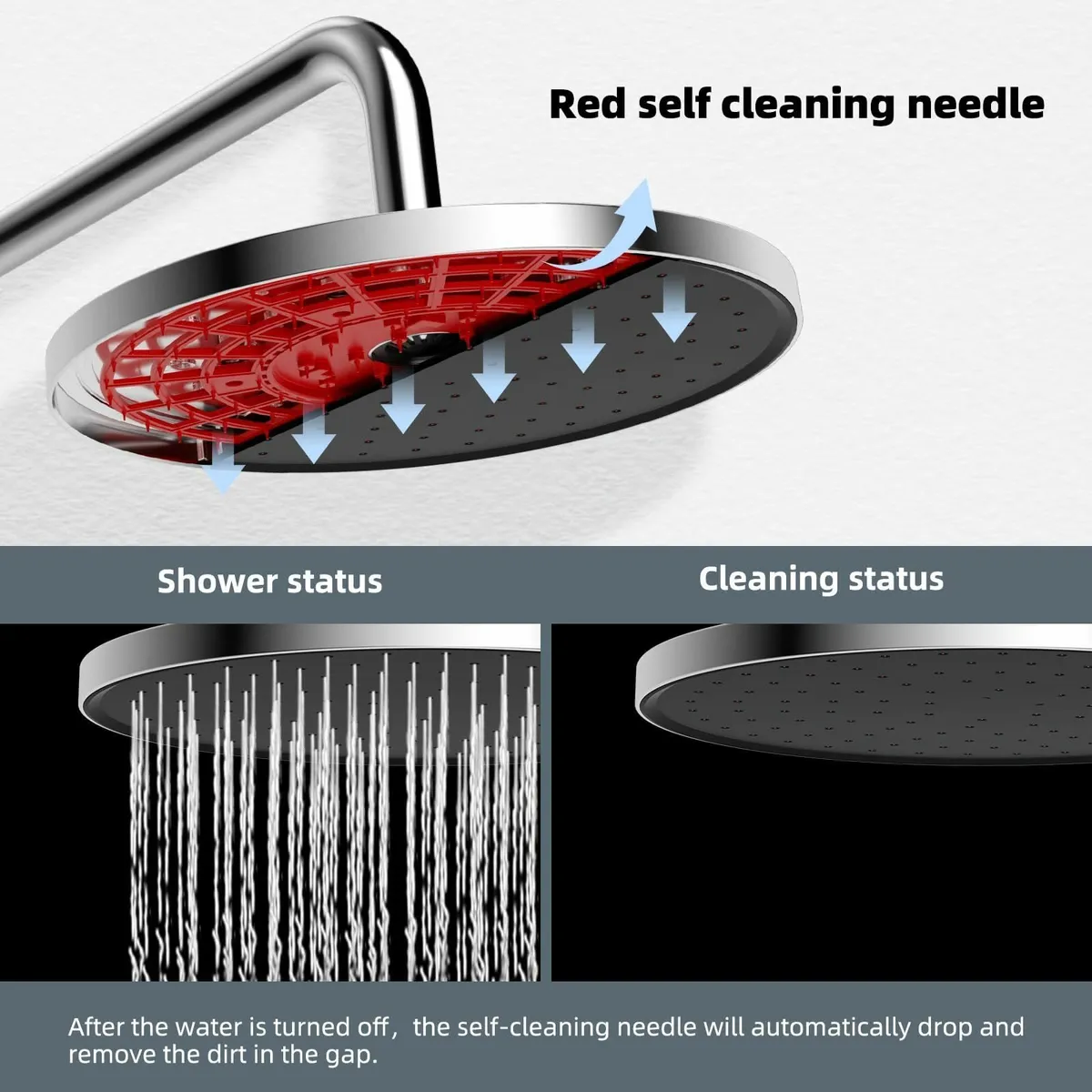 Adjustable Shower Riser Rail Kit 10 Self-Cleaning - Image 3