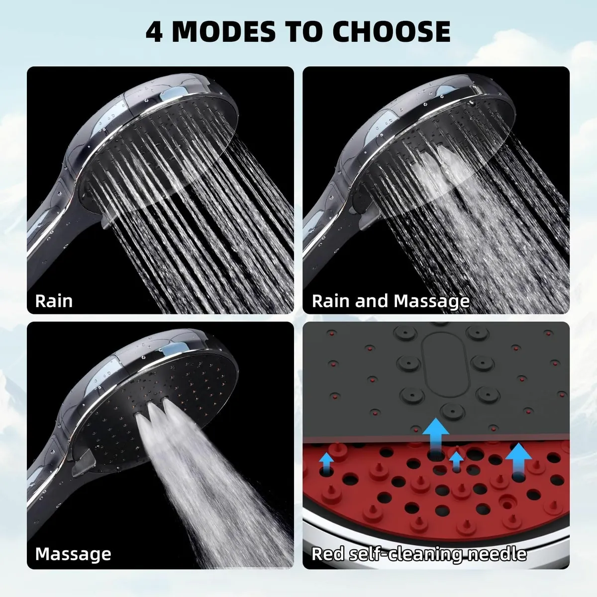 Adjustable Shower Riser Rail Kit 10 Self-Cleaning - Image 4