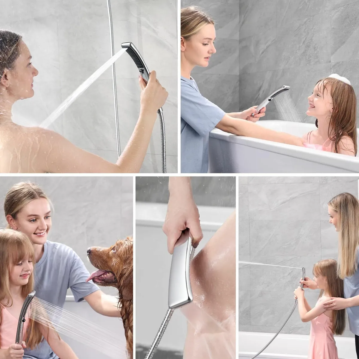 Dual Shower Head Combo Set Handheld Showerhead Rai - Image 4