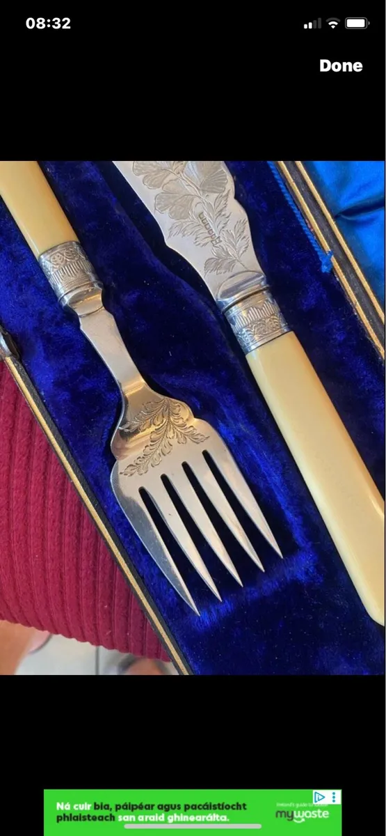 Antique Bone Handle Fish Servers - Image 3
