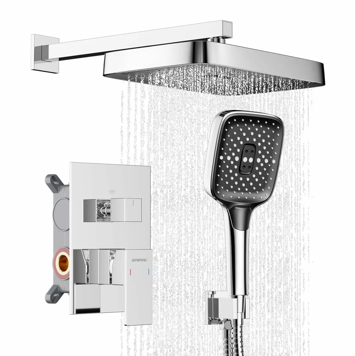 Concealed Shower Mixer Set 2-Outlet Brass System 1 - Image 1
