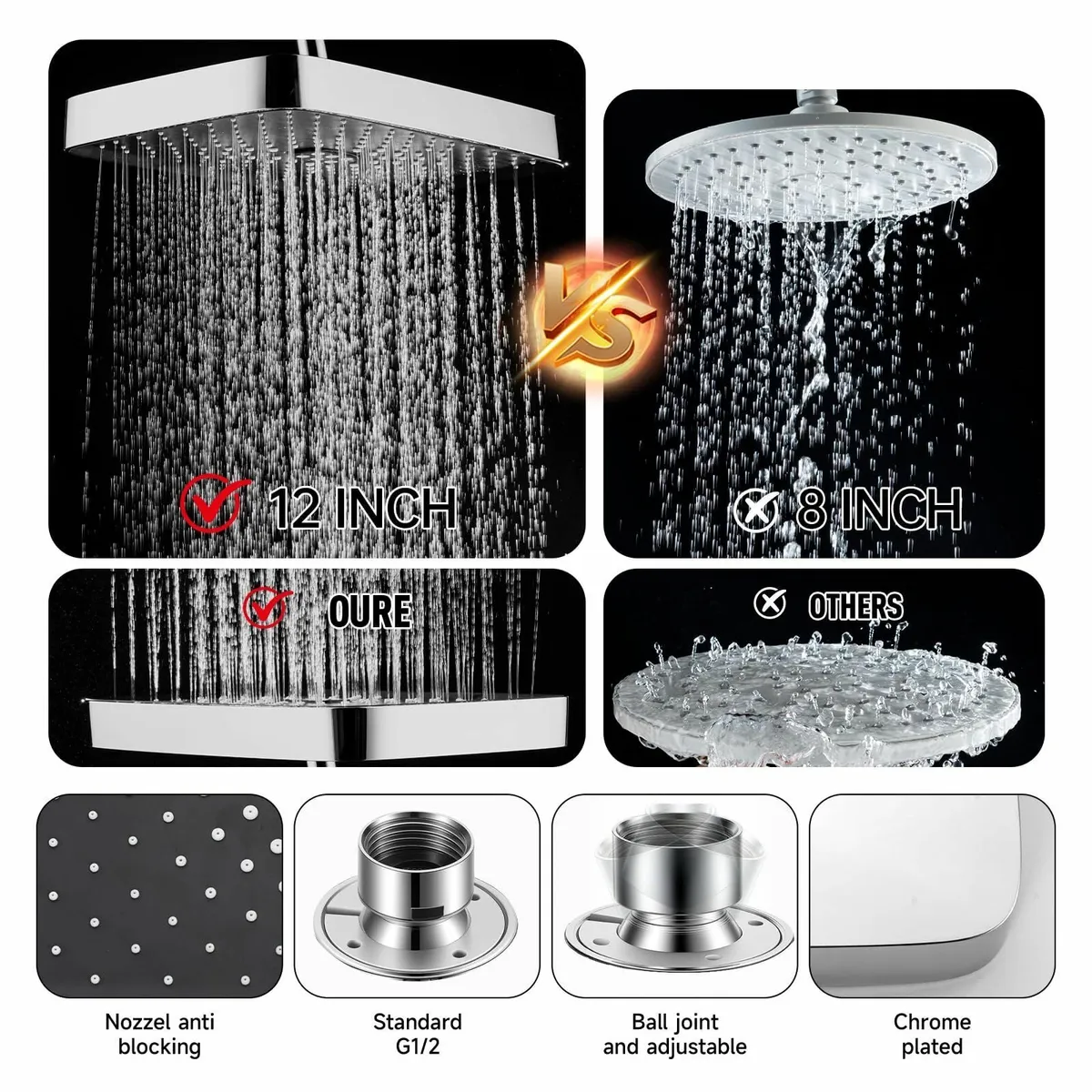 Concealed Shower Mixer Set 2-Outlet Brass System 1 - Image 3