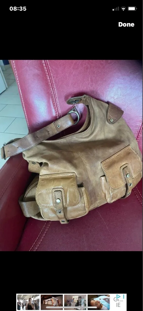 Large Cortefiel Leather Shoulder Bag - Image 2