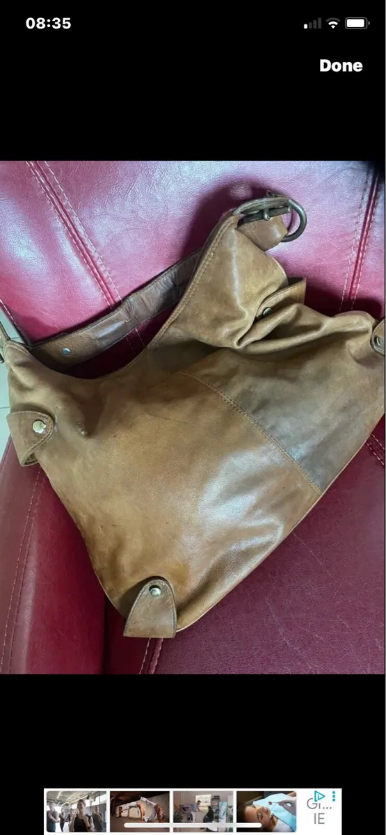 Large Cortefiel Leather Shoulder Bag - Image 3