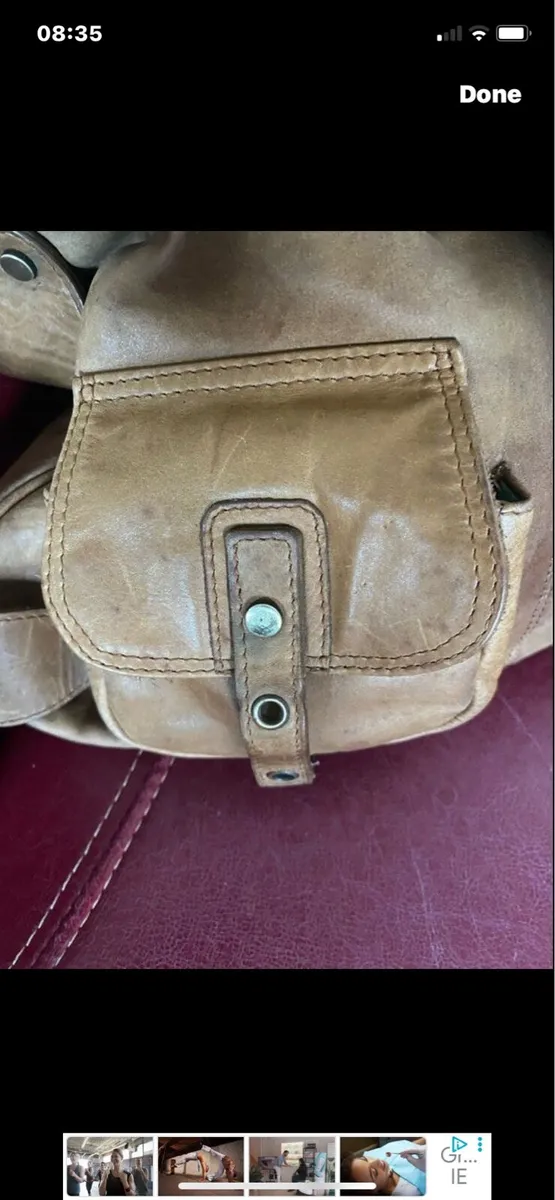 Large Cortefiel Leather Shoulder Bag - Image 4