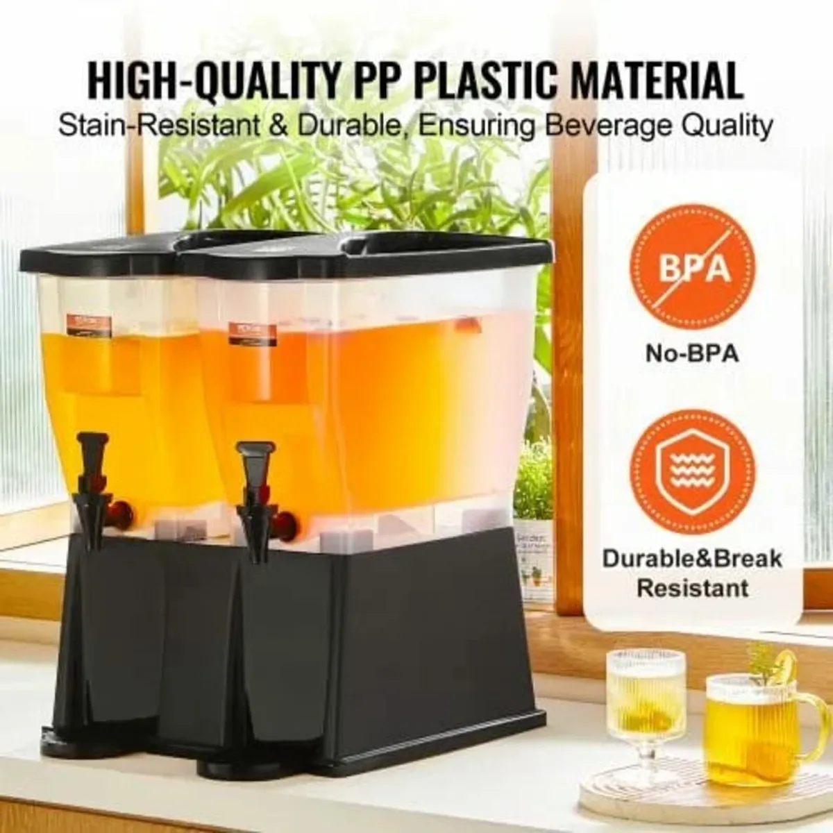 Beverage Dispenser, 3 Gallon x 2 Drink Dispensers - Image 2