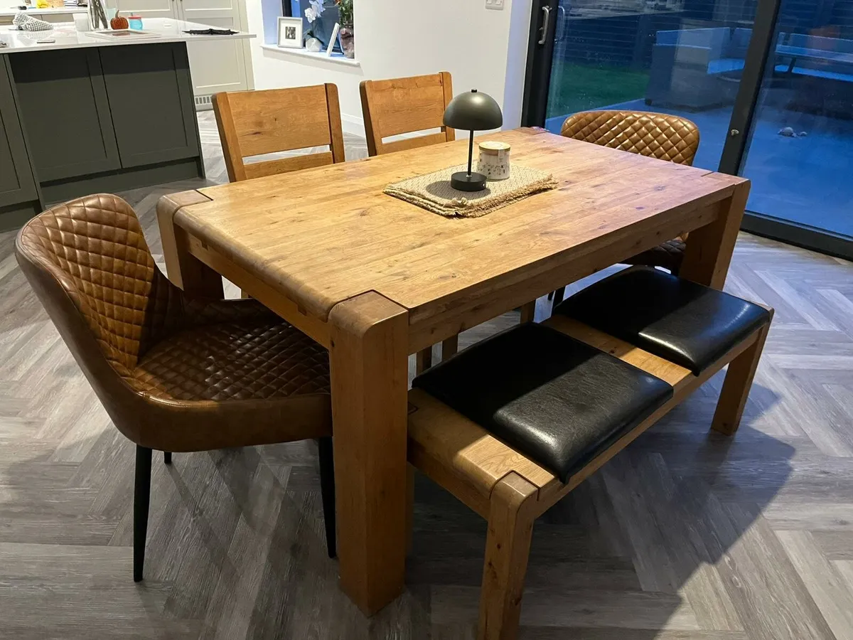 Table and chairs/ bench - Image 4
