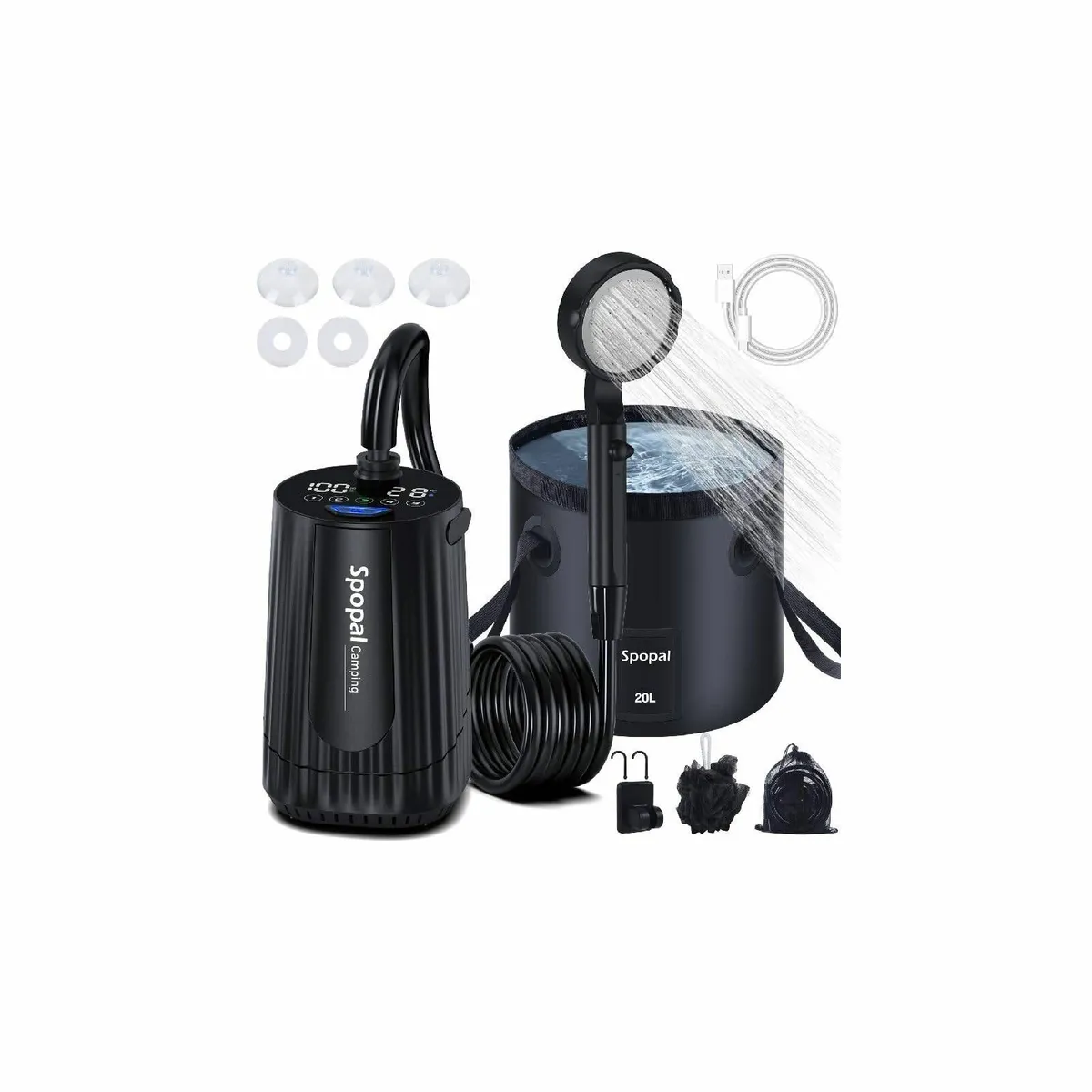 Portable Camping Shower - [Upgraded] 10000mAh Rech - Image 1