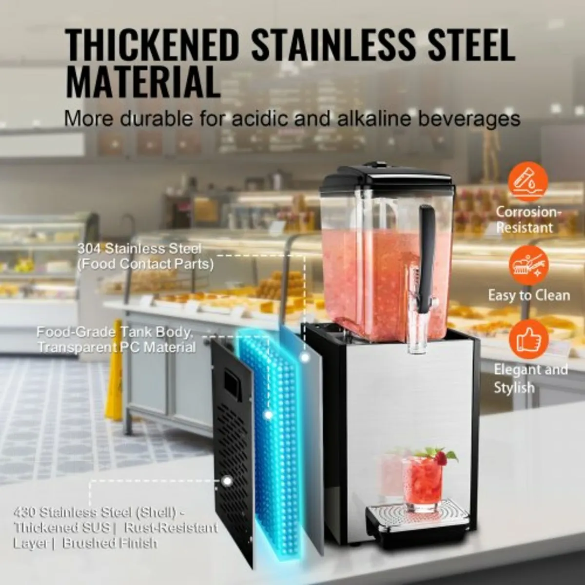 Commercial Beverage Dispenser, 12 L Juice Dispense - Image 2