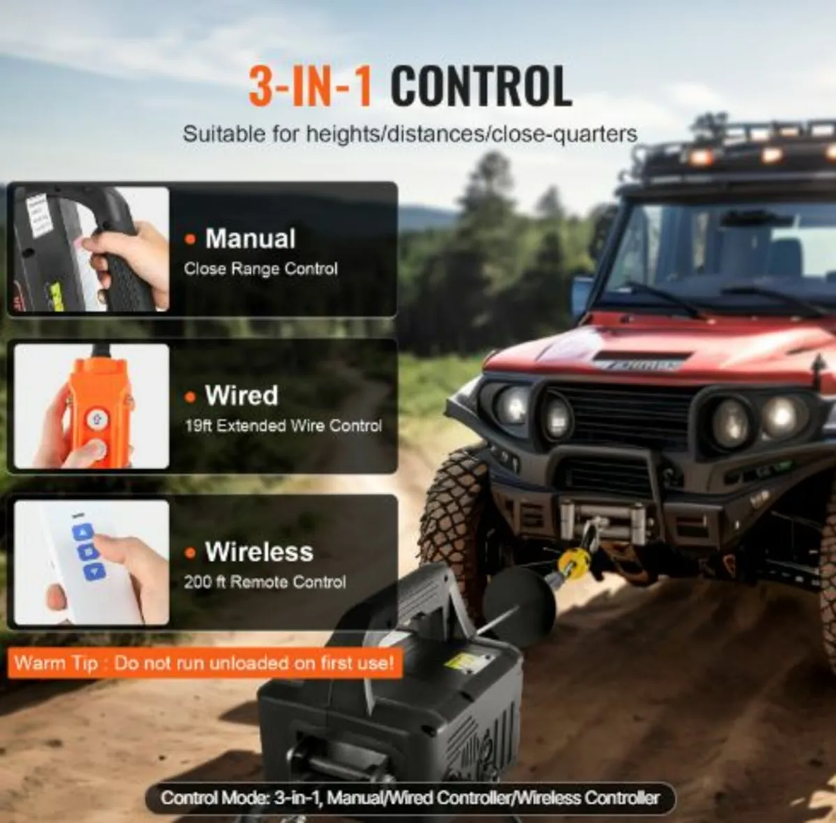 3-in-1 Portable Electric Hoist Winch 499 kg Wired - Image 2