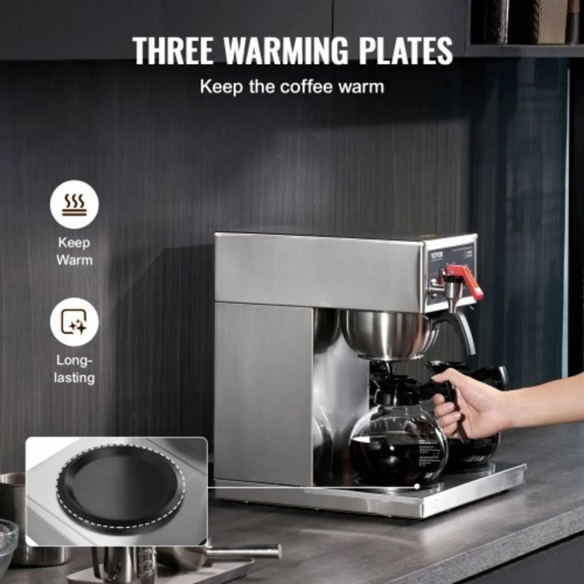 12 Cups Commercial Drip Coffee Maker, Coffee Maker - Image 3