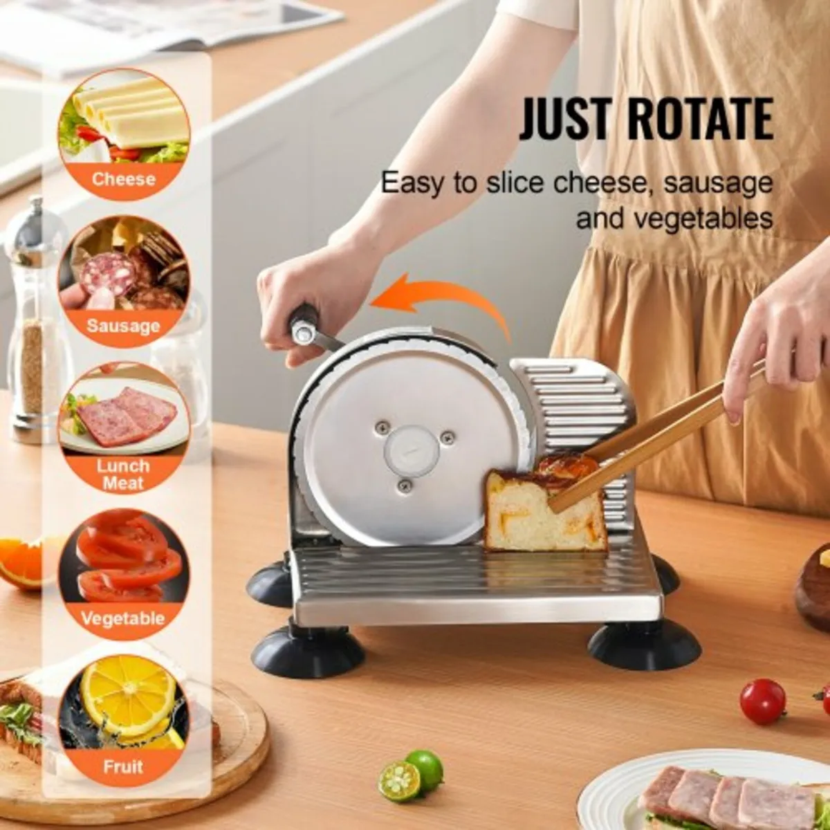 Manual Bread Slicer, 0-6" Adjustable Thickness Che - Image 4