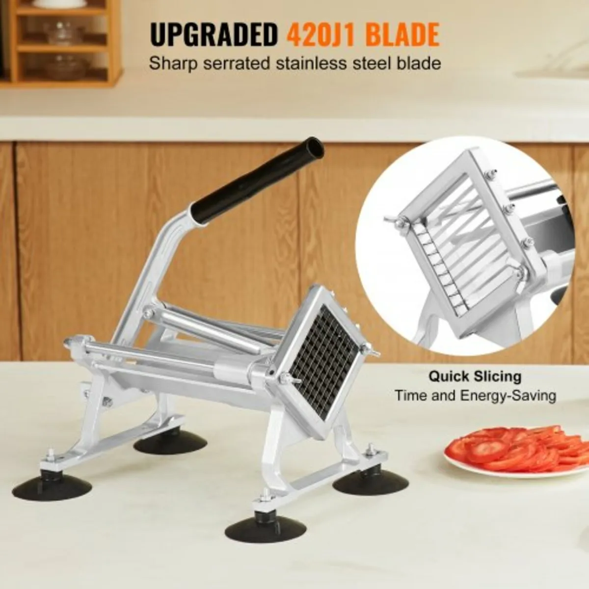 Vegetable Slicer, 3/8 inch Fruit Slicer, Stainless - Image 4