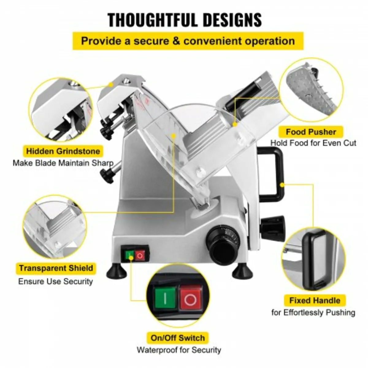 Commercial Meat Slicer, 200W Electric Deli Food Sl - Image 4