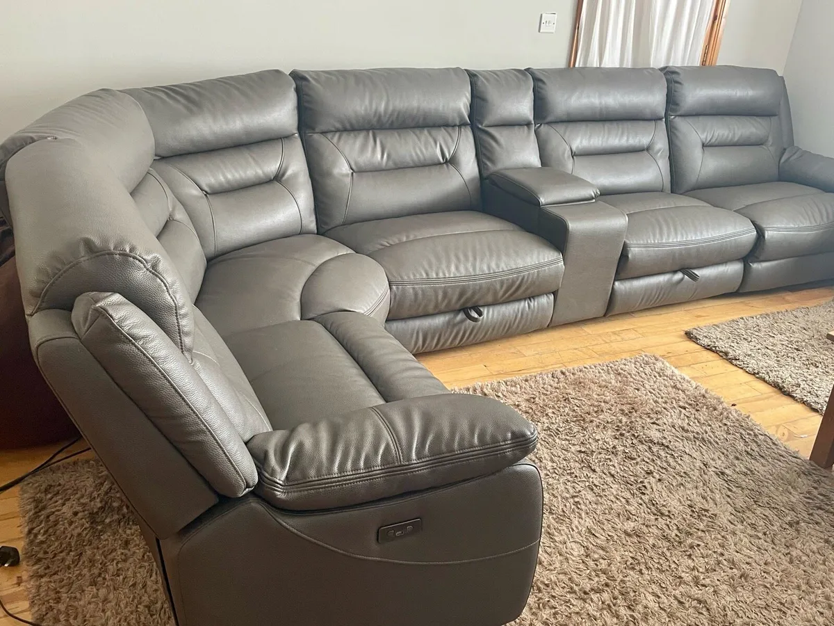 Harvey Norman Italian Leather power recliner sofa - Image 2
