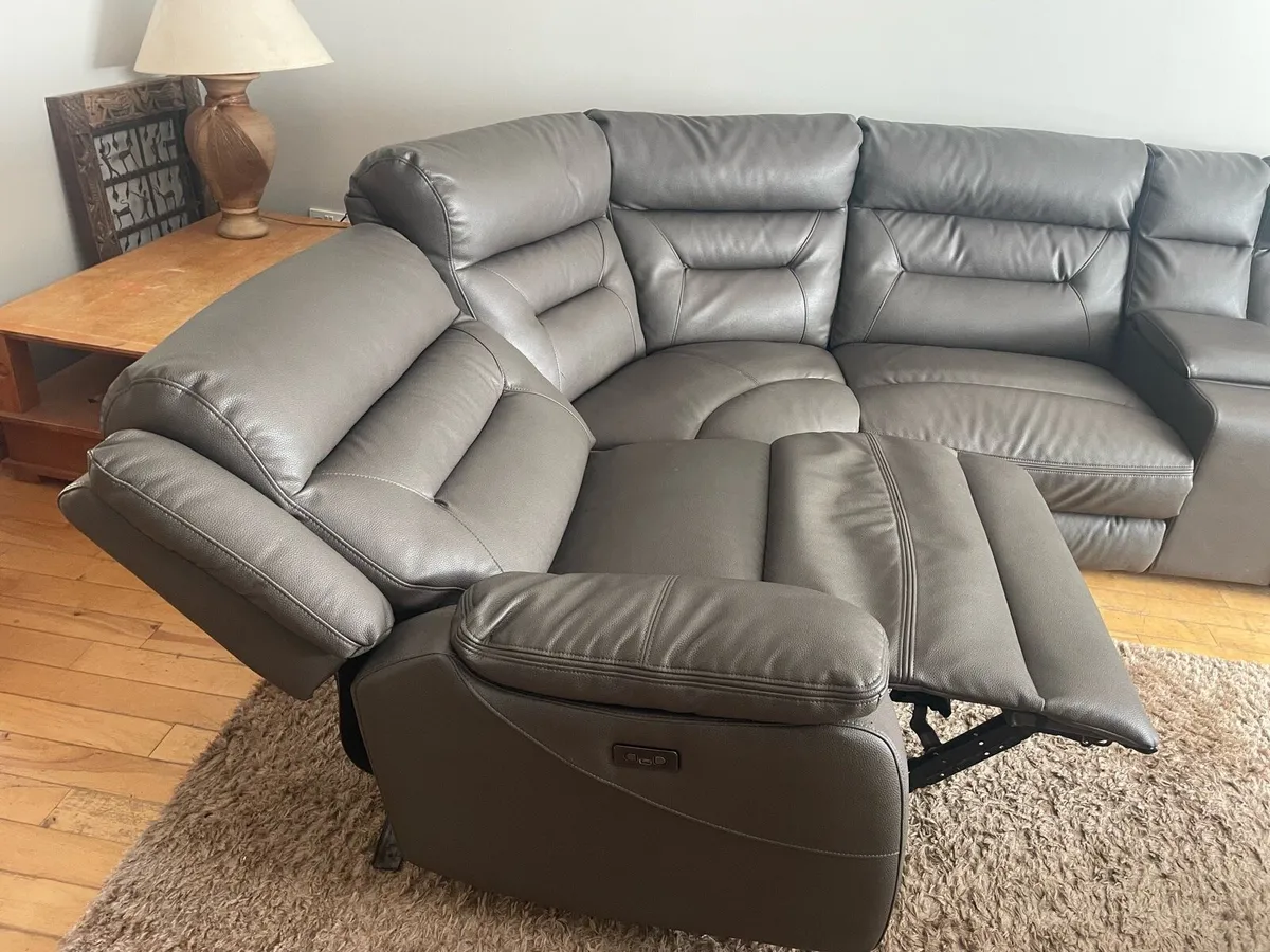 Harvey Norman Italian Leather power recliner sofa - Image 3