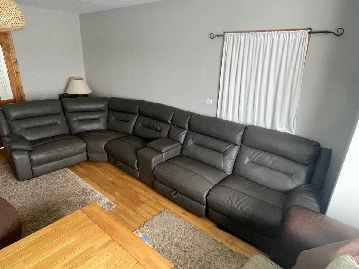 Harvey Norman Italian Leather power recliner sofa - Image 1