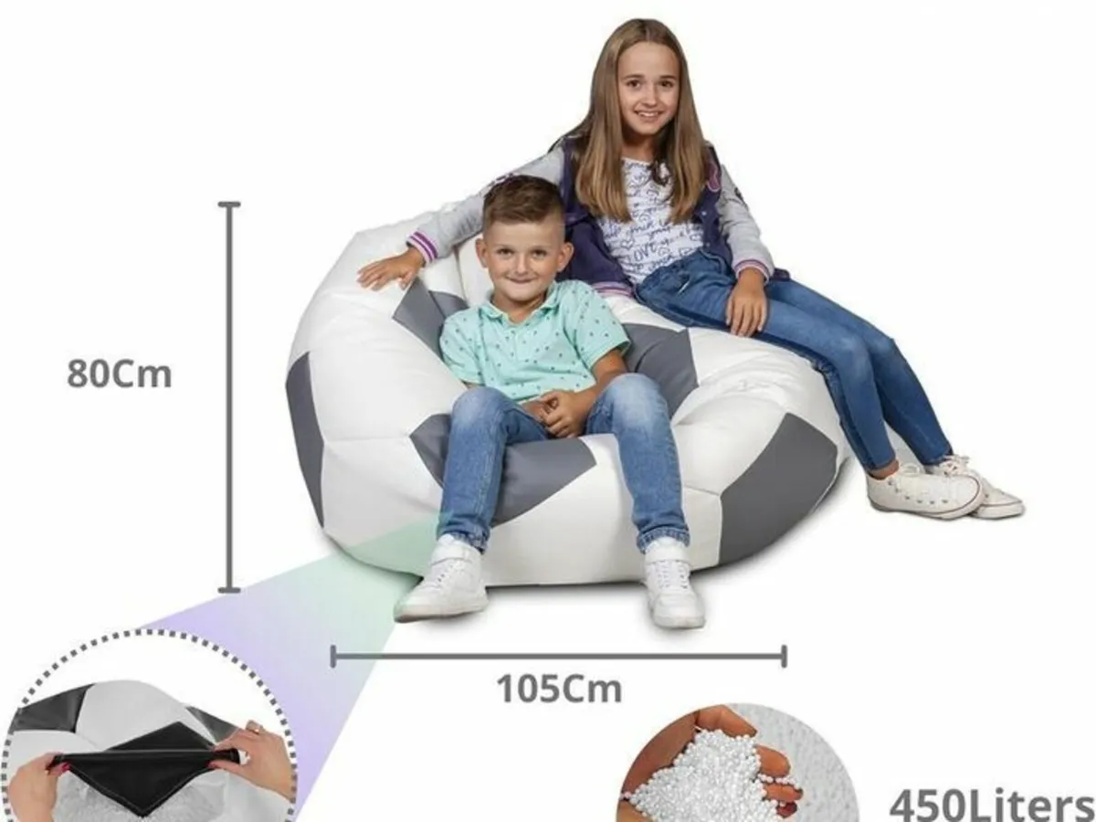 Football Bean Bag XL 450 litres of EPS beads handm - Image 1