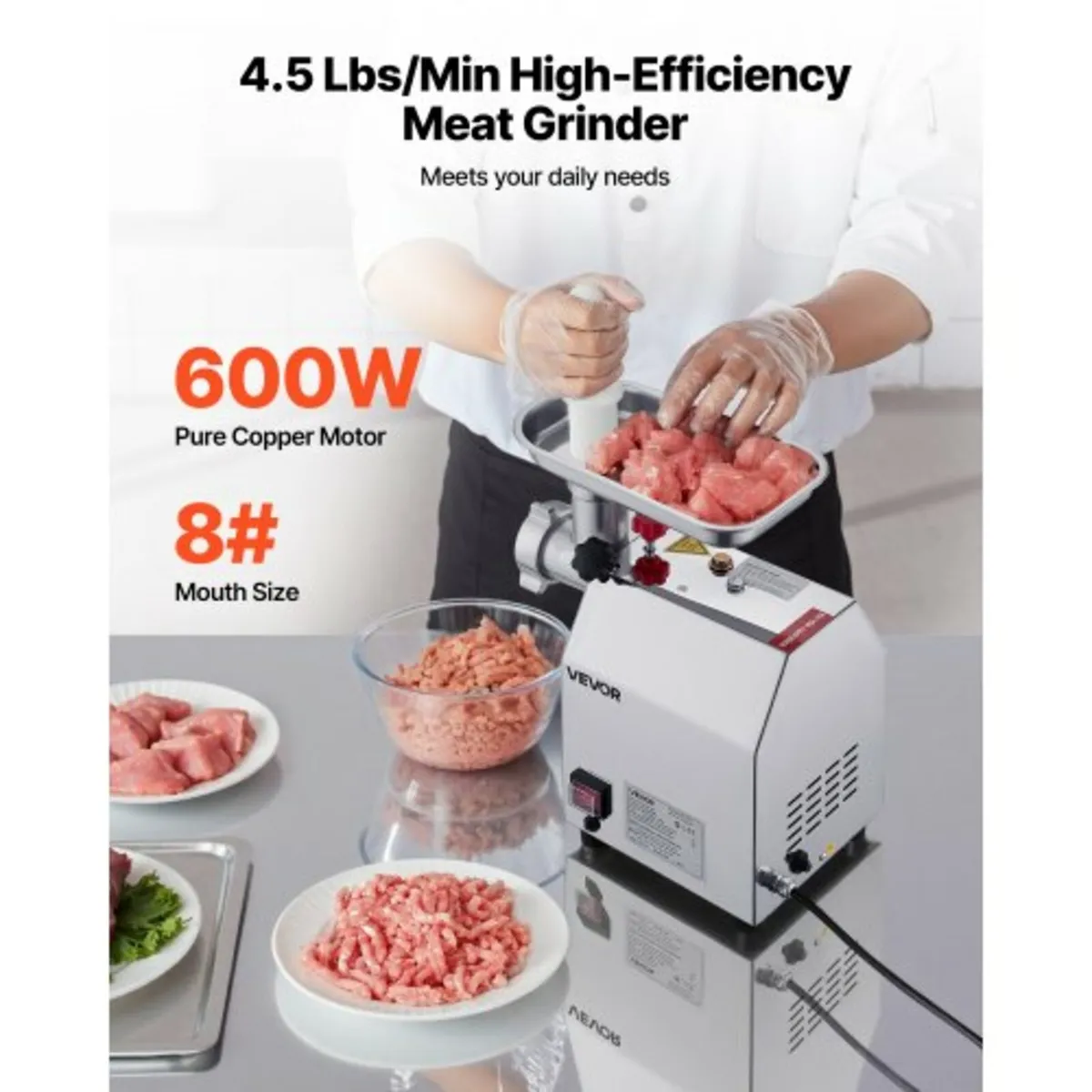 Commercial Electric Meat Grinder, 2.27 kg/min Capa - Image 4