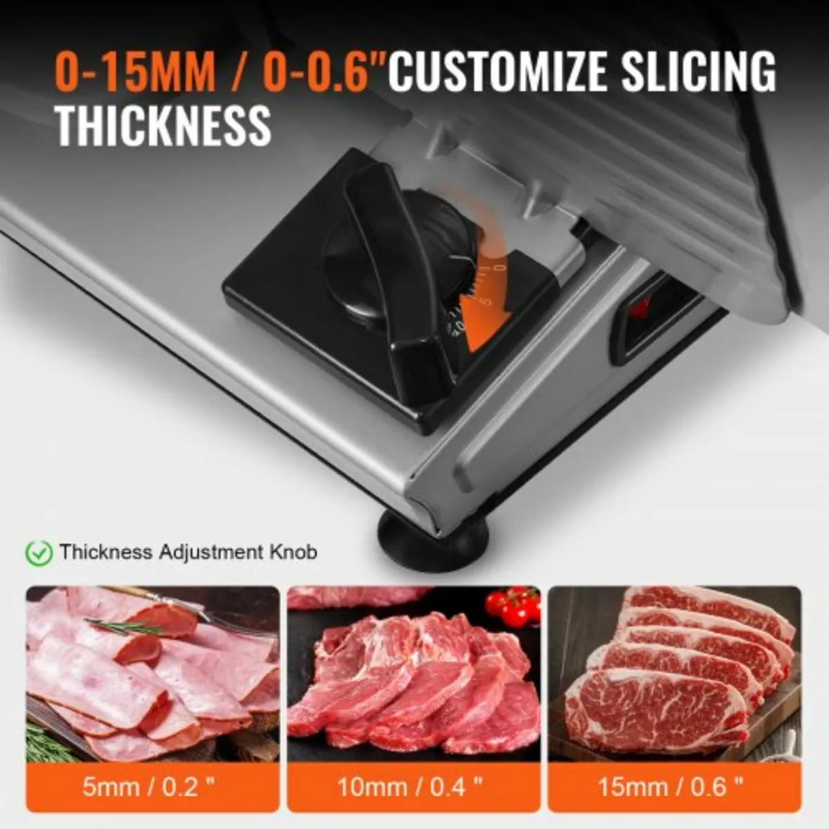 Meat Slicer, 180W Electric Deli Food Slicer with 1 - Image 2