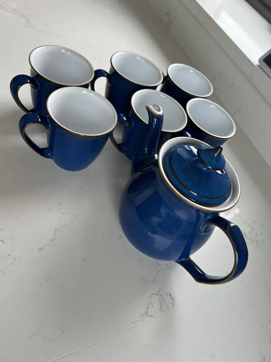 Denby Imperial Blue Mugs & Teapot - Image 1