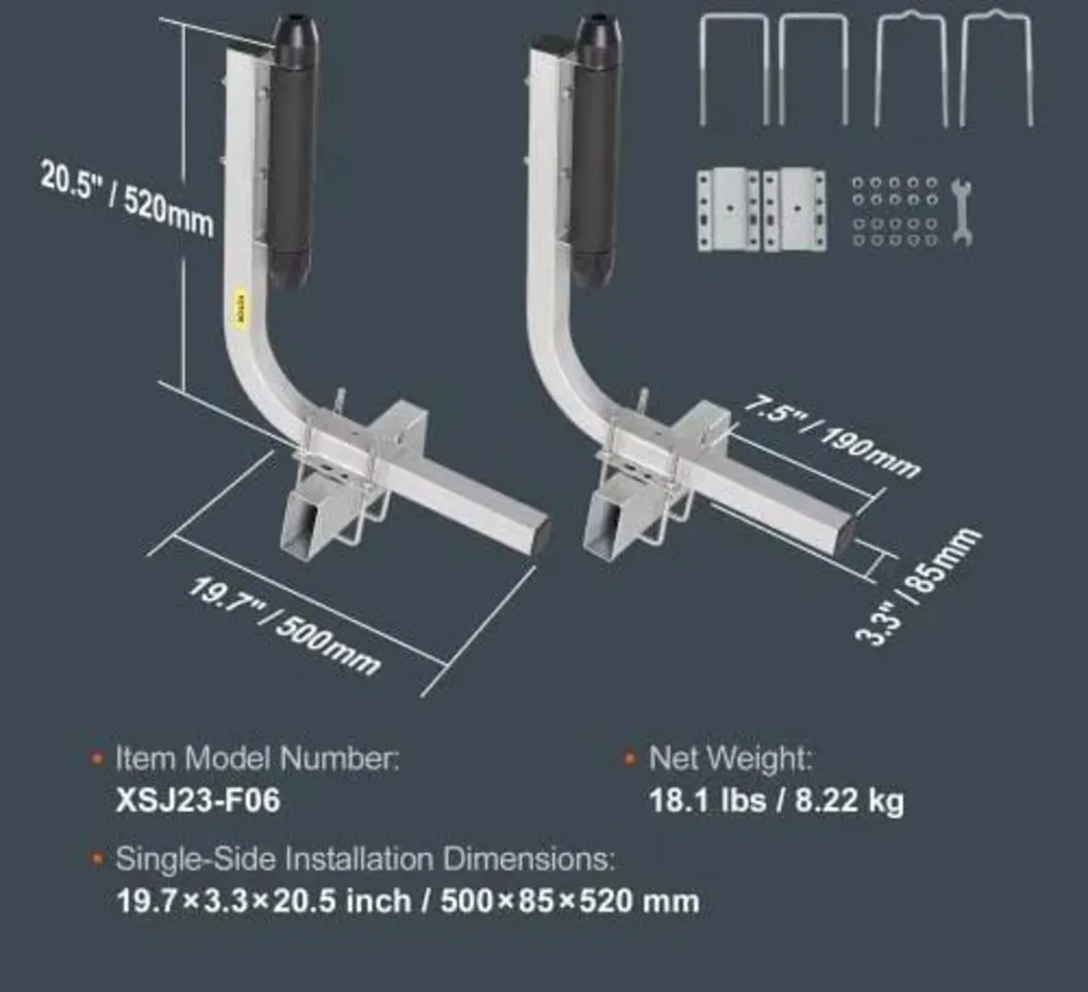52.1 cm Adjustable Design Trailer Guide Poles, 2PC - Image 2