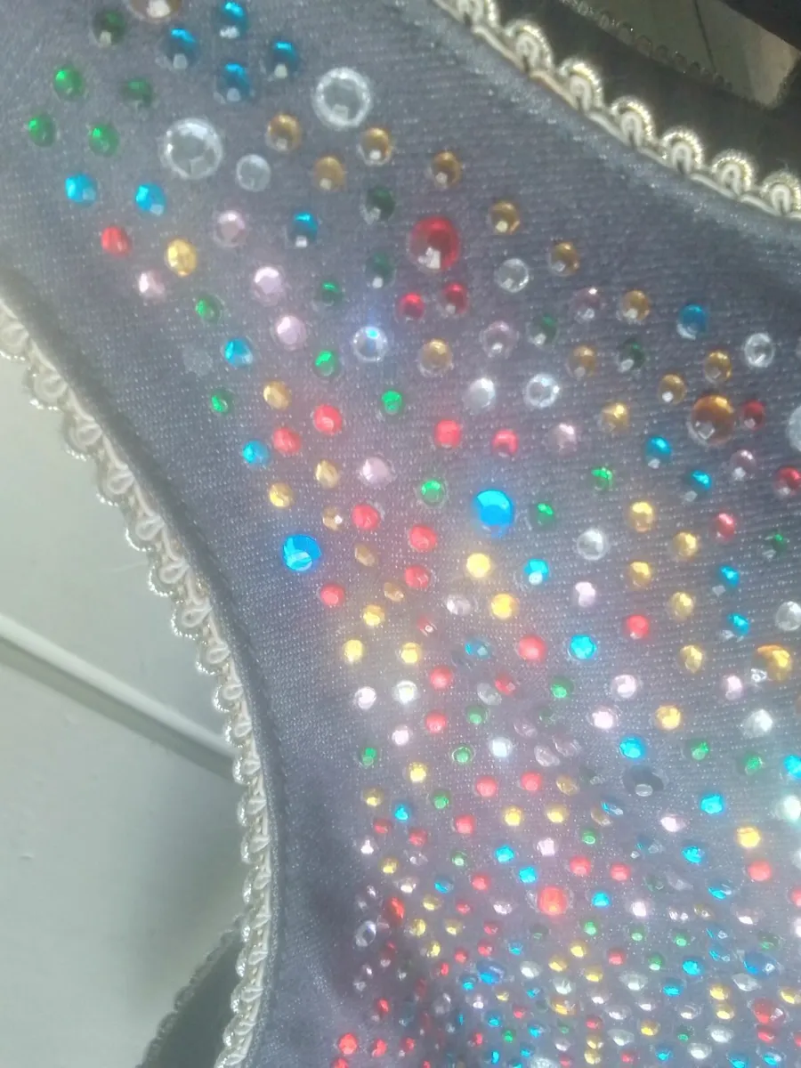 VINTAGE VELIKOKO Embellished CANVAS DENIM TOTE BAG - Image 3