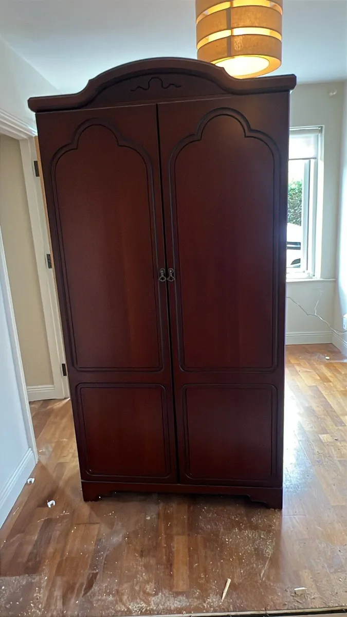Hardwood mahogany wardrobe - Image 1