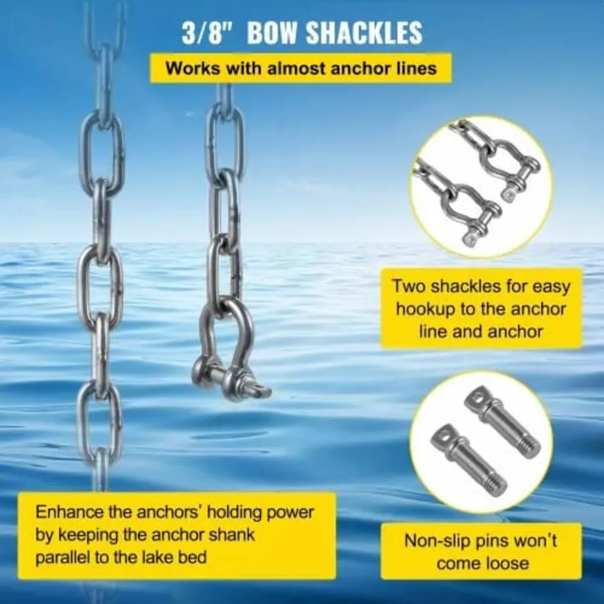 Anchor Chain, 20' x 5/16" 316 Stainless Steel Chai - Image 4