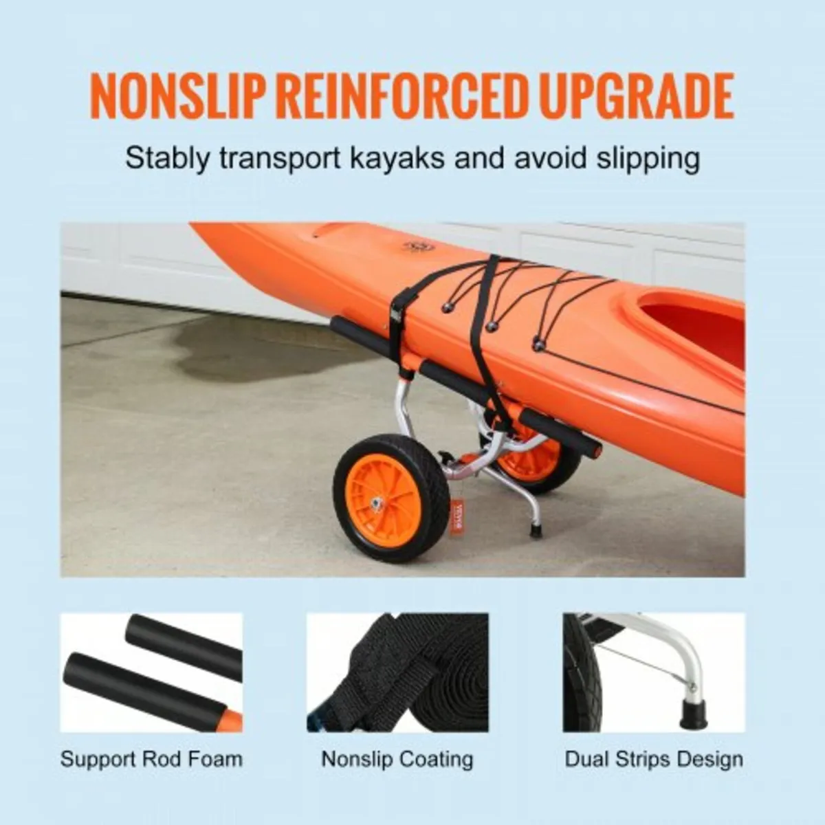 Heavy Duty Kayak Cart, 204.1 kg Load Capacity, Det - Image 3