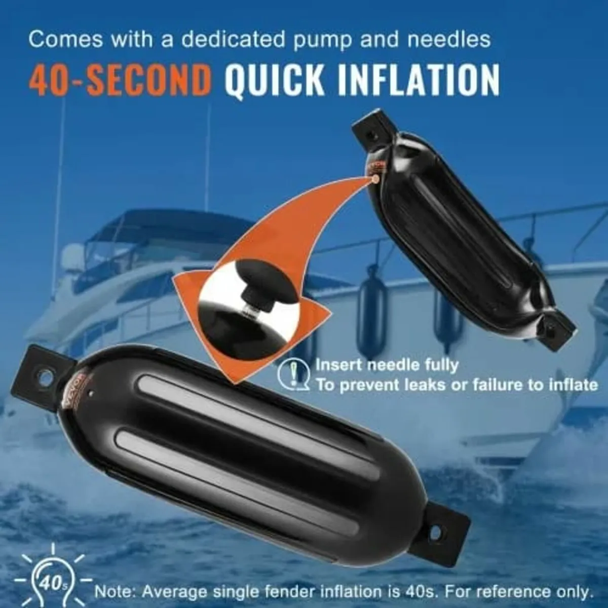 Boat Fenders, 14 cm x 51 cm Boat Bumpers for Docki - Image 2