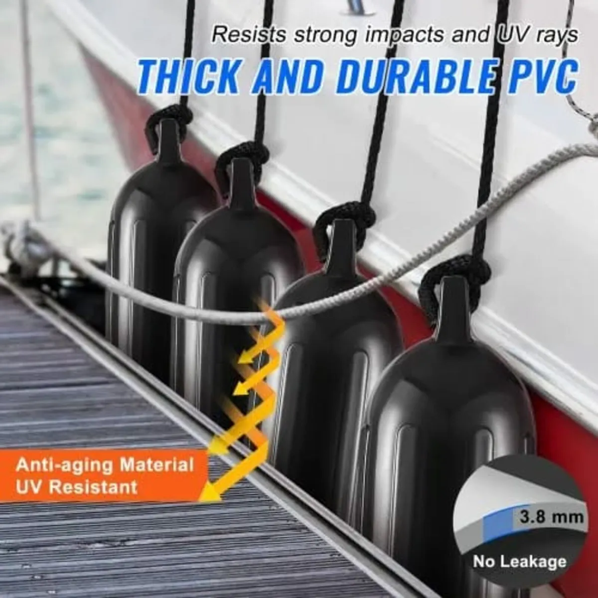 Boat Fenders, 14 cm x 51 cm Boat Bumpers for Docki - Image 3