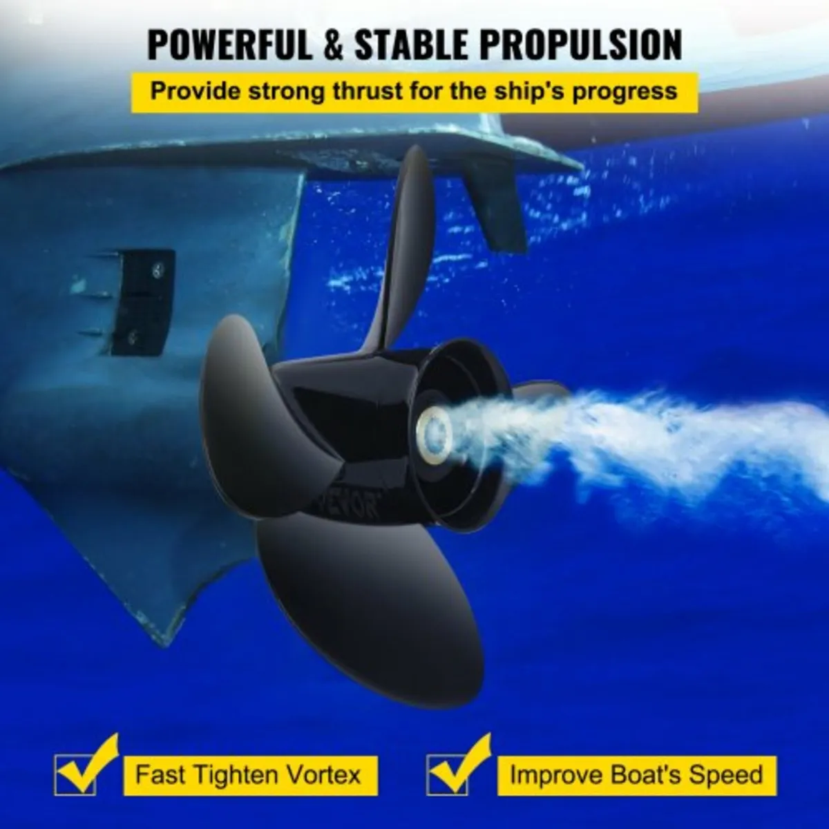 Outboard Propeller, Replace for OEM 3587522, 4-Bla - Image 2