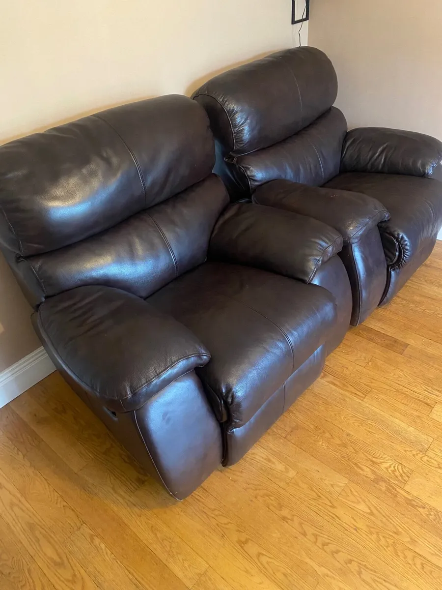 Brown Leather Recliner chairs - Image 1
