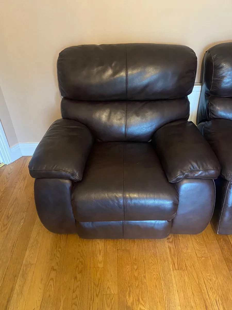 Brown Leather Recliner chairs - Image 2