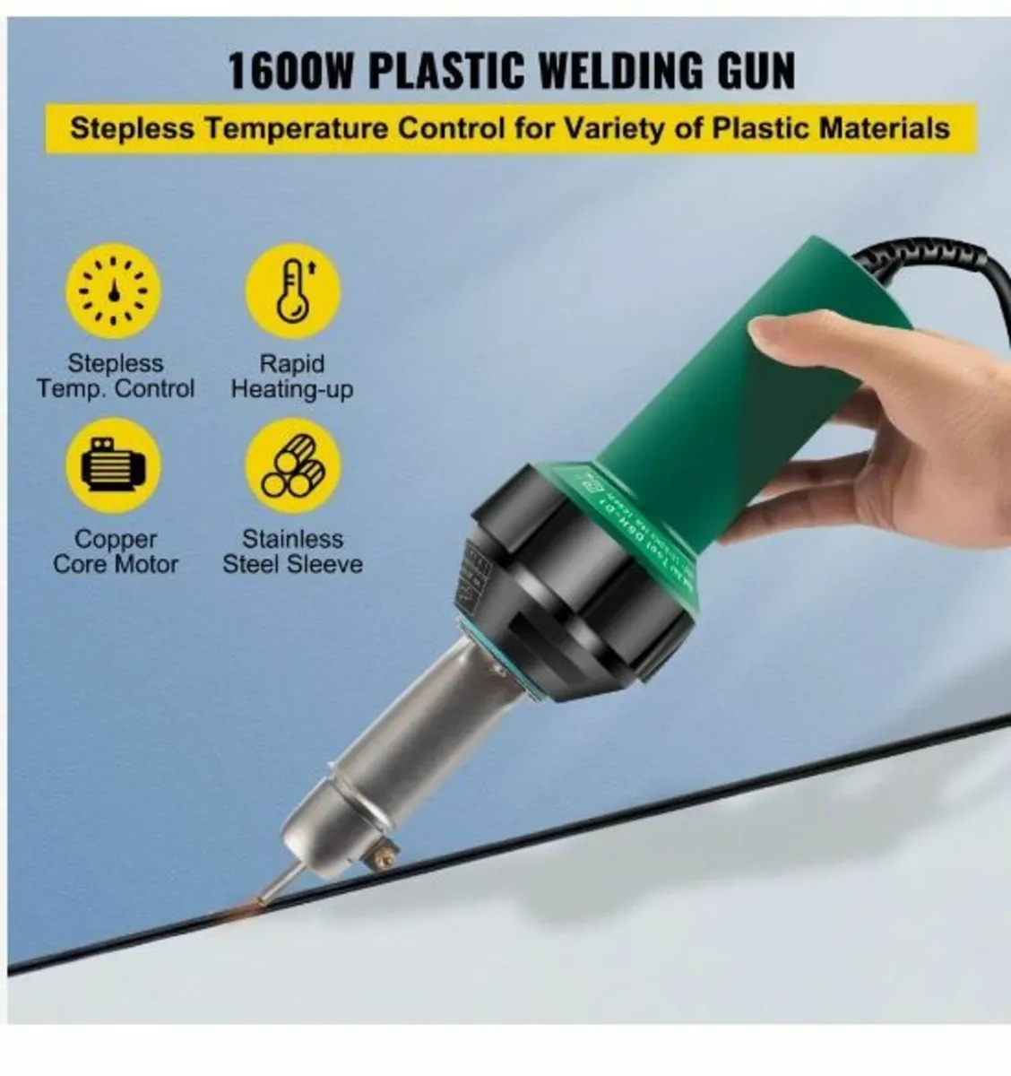 Roofing Welder, 8 Pcs PVC Welding Gun, 1600W - Image 2